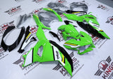 Kawasaki Ninja 500 Fairing Kit (2024-2025) Green, White, Yellow Stripe at KingsMotorcycleFairings.com