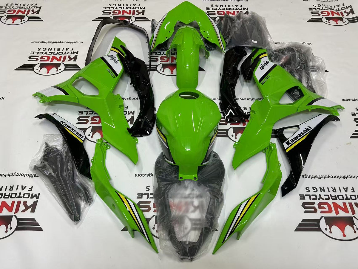 Kawasaki Ninja 500 Fairing Kit (2024-2025) Green, White, Yellow, Black at KingsMotorcycleFairings.com