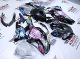 Kawasaki Ninja 500 Fairing Kit (2024-2025) Matte Black Graffiti Jinx at KingsMotorcycleFairings.com