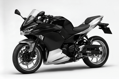 Kawasaki Ninja 500 Fairing Kit (2024-2025) Matte Black, Matte Silver at KingsMotorcycleFairings.com