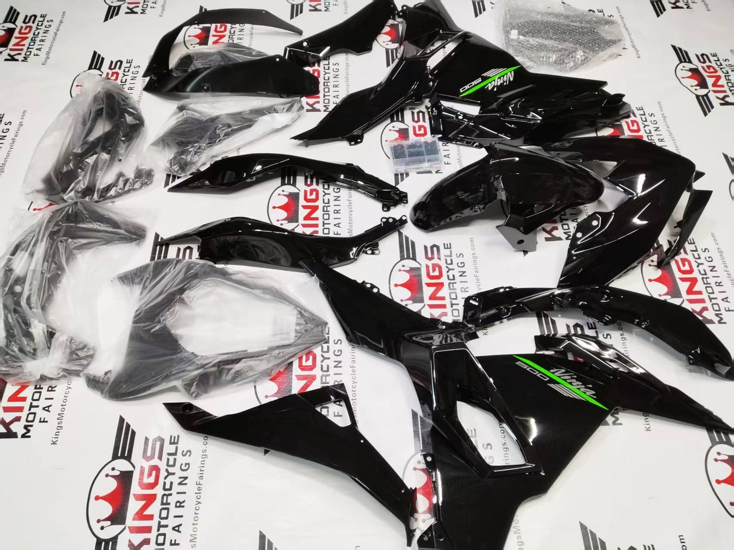 Kawasaki Ninja 500 Fairing Set (2024-2025) Black Gloss by KingsMotorcycleFairings.com