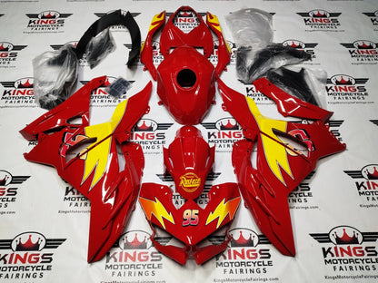 Kawasaki Ninja 500 Fairing Set (2024-2025) Red Lightning McQueen at KingsMotorcycleFairings.com