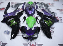 Kawasaki Ninja 500 Fairings (2024-2025) Black, Faux Purple Carbon Fiber, Green Carbon Fiber, Purple Joker at KingsMotorcycleFairings.com