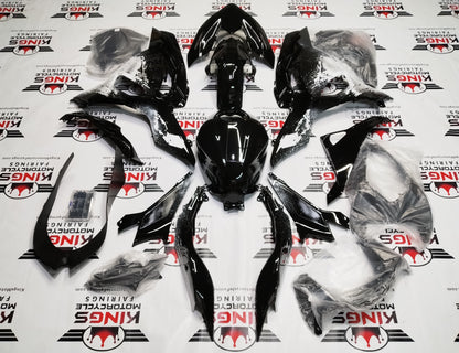 Kawasaki Ninja 500 Fairings (2024-2025) Black, White Spray from KingsMotorcycleFairings.com