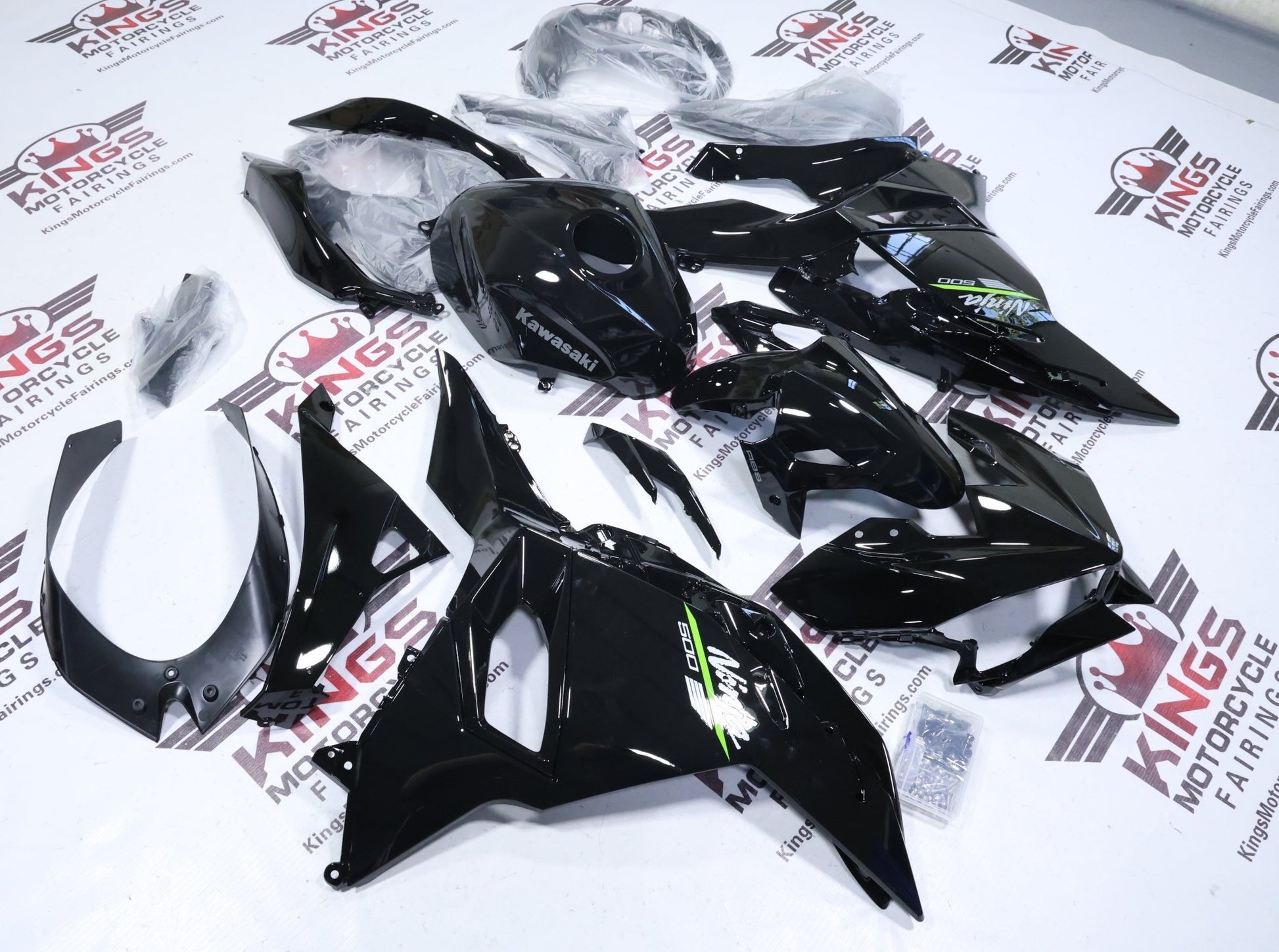 Kawasaki Ninja 500 Fairings (2024-2025) Black at KingsMotorcycleFairings.com