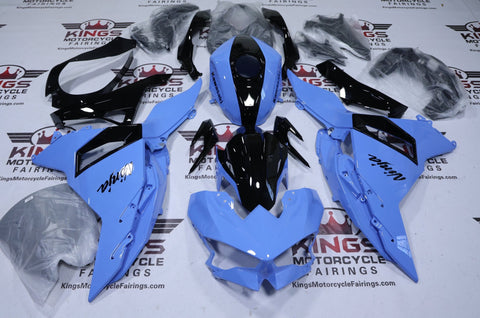 Kawasaki Ninja 500 Fairings (2024-2025) Blue, Black at KingsMotorcycleFairings.com