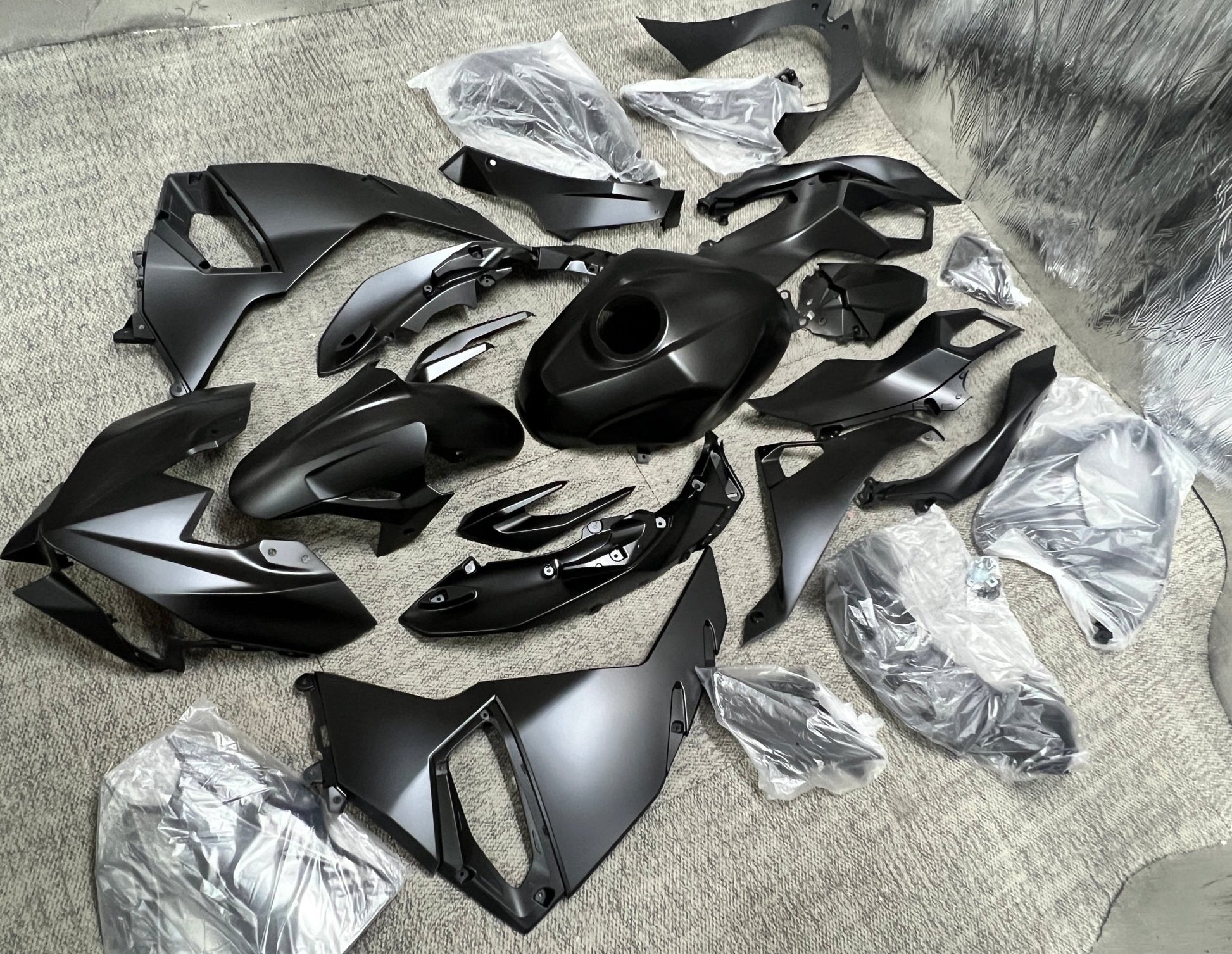 Kawasaki Ninja 500 Fairings (2024-2025) Flat Black at KingsMotorcycleFairings.com