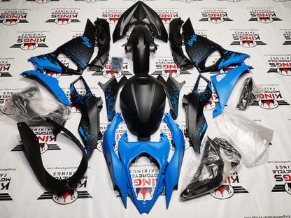 Kawasaki Ninja 500 Fairings (2024-2025) Matte Black, Matte Blue Spray at KingsMotorcycleFairings.com