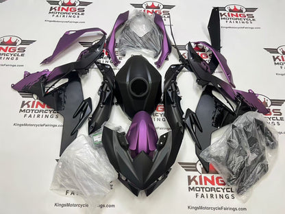 Kawasaki Ninja 500 Fairings (2024-2025) Matte Black, Matte Purple Spray from KingsMotorcycleFairings.com