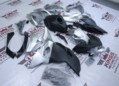 Kawasaki Ninja 500 Fairings (2024-2025) Matte Black, Matte Silver from KingsMotorcycleFairings.com