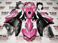 Kawasaki Ninja 500 Fairings (2024-2025) Matte Black, Pink Splash from KingsMotorcycleFairings.com