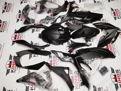 Kawasaki Ninja 500 Fairings (2024-2025) Matte Black, White Splash at KingsMotorcycleFairings.com