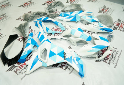 Kawasaki Ninja 500 Fairings (2024-2025) Matte Blue, White at KingsMotorcycleFairings.com