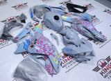 Kawasaki Ninja 500 Fairings (2024-2025) Matte Gray Graffiti Jinx at KingsMotorcycleFairings.com