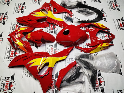 Kawasaki Ninja 500 Fairings (2024-2025) Red Lightning McQueen at KingsMotorcycleFairings.com