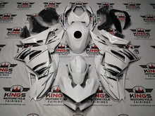 Kawasaki Ninja 500 Fairings (2024-2025) White, Black Brush Stripes from KingsMotorcycleFairings.com