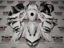Kawasaki Ninja 500 Fairings (2024-2025) White, Black Brush Strokes from KingsMotorcycleFairings.com