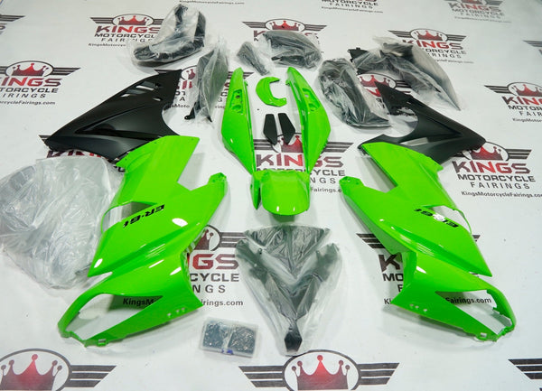 Kawasaki Ninja 650 ER6F Fairings (2009-2011) Green Gloss, Matte Black at KingsMotorcycleFairings.com