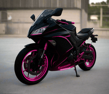 Kawasaki Ninja 650 ER6F Fairings (2017-2019) Matte Black, Pink Stripes at KingsMotorcycleFairings.com