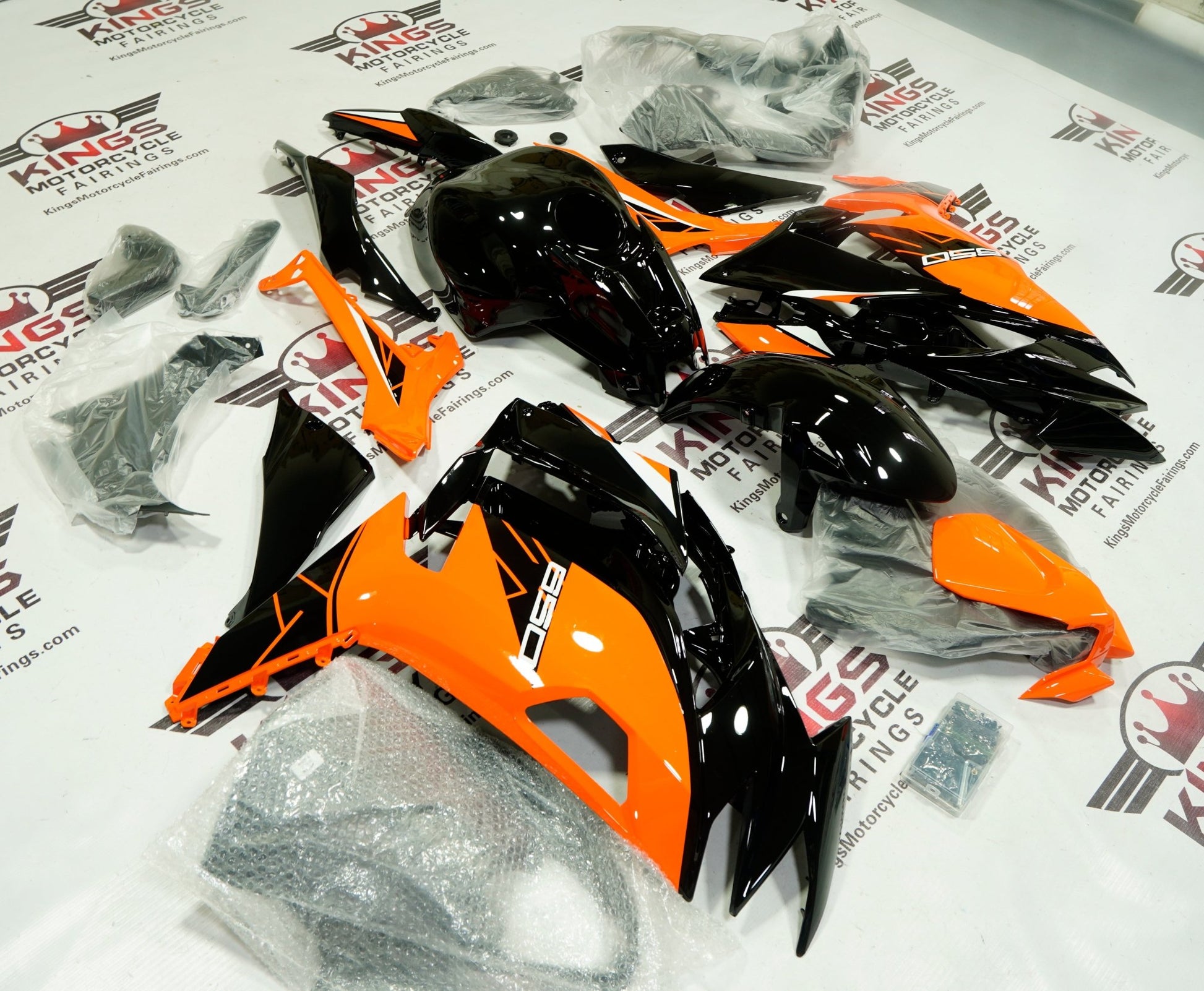 Kawasaki Ninja 650 Fairing Kit (2020-2025) Orange, Black, White at KingsMotorcycleFairings.com