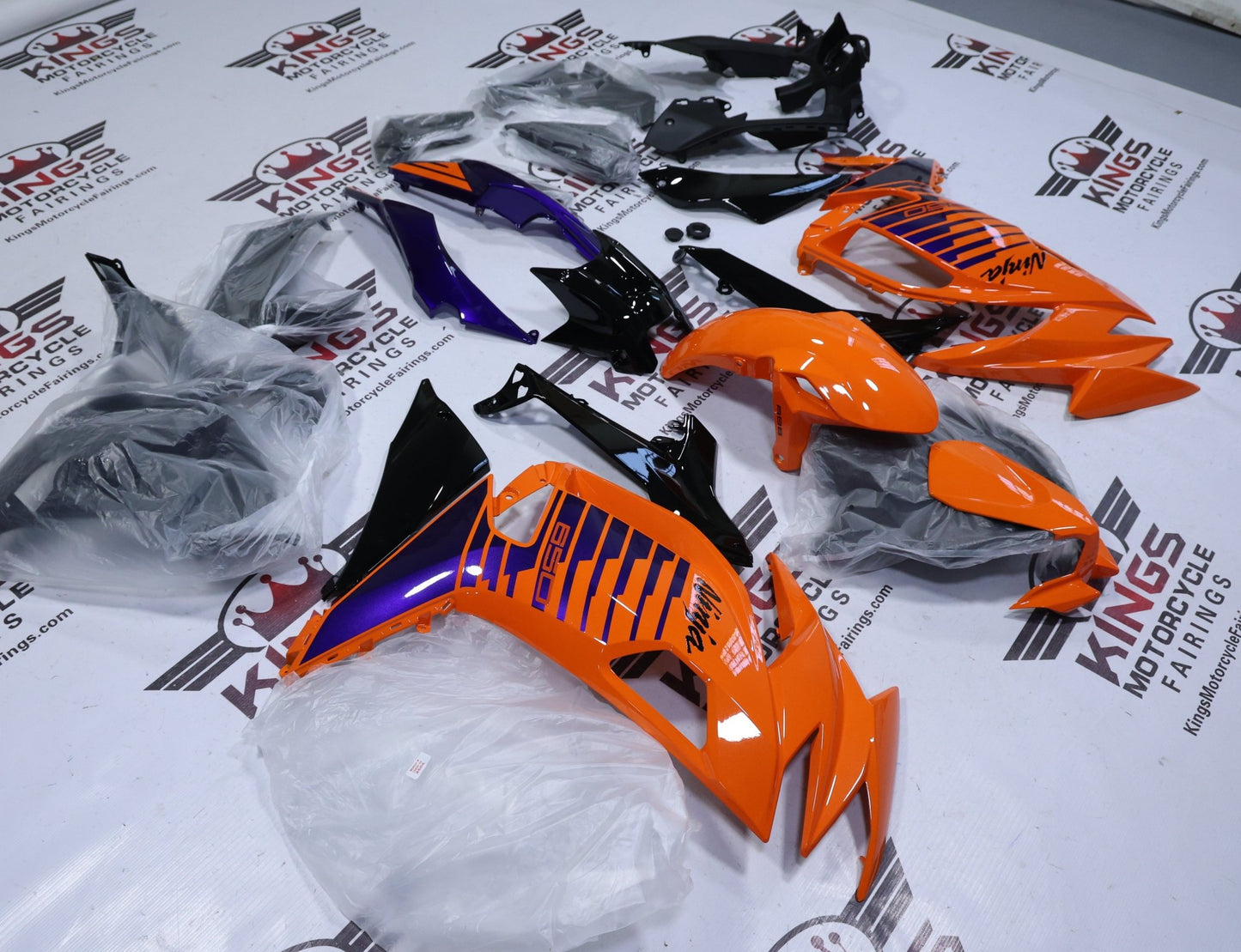 Kawasaki Ninja 650 Fairing Kit (2020-2025) Orange, Purple at KingsMotorcycleFairings.com