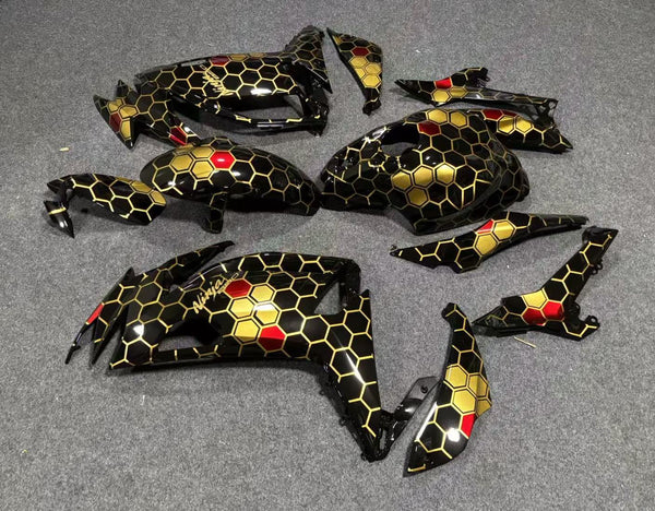 Kawasaki Ninja 650 Fairing Kits (2020-2025) Black, Gold, Dark Red Honeycomb at KingsMotorcycleFairings.com