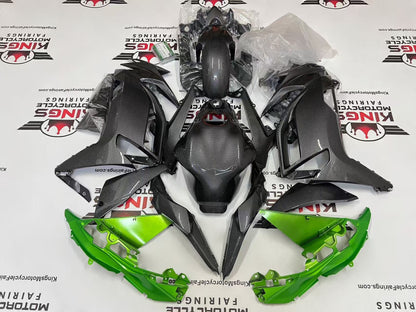 Kawasaki Ninja 650 Fairing Set (2020-2025) Faux Carbon Fiber, Lime Green from KingsMotorcycleFairings.com
