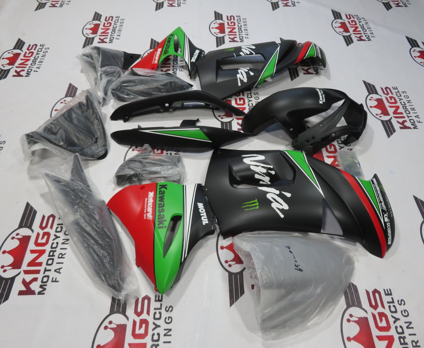 Kawasaki Ninja 650 Fairings (2006-2008) Matte Black, Green, Red KRT at KingsMotorcycleFairings.com