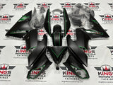 Kawasaki Ninja 650 Fairings (2009-2011) Matte Black, Green Pinstripe at KingsMotorcycleFairings.com