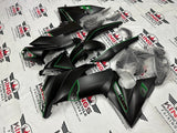 Kawasaki Ninja 650 Fairings (2009-2011) Matte Black, Green Pinstripe from KingsMotorcycleFairings.com