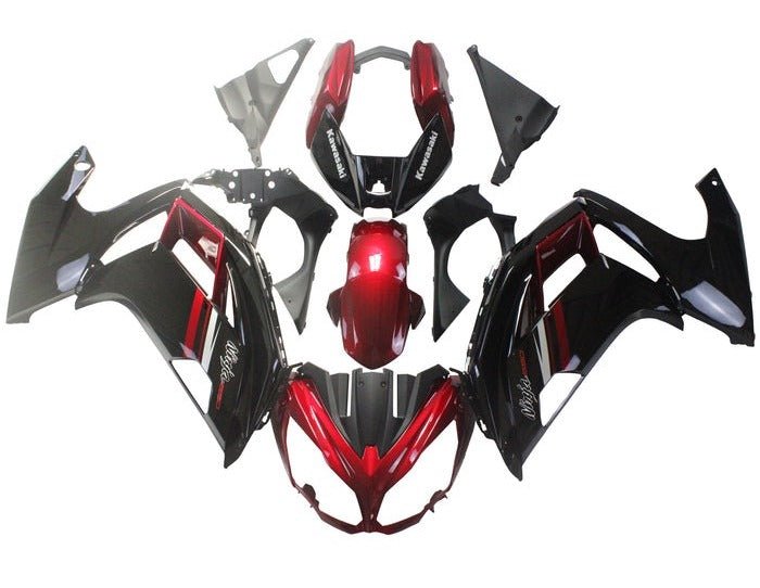Kawasaki Ninja 650 Fairings (2012-2016) Black, Dark Red at KingsMotorcycleFairings.com