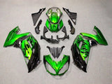 Kawasaki Ninja 650 Fairings (2012-2016) Green Metallic, Black at KingsMotorcycleFairings.com