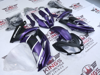 Kawasaki Ninja 650 Fairings (2012-2016) Matte Purple, Black, White at KingsMotorcycleFairings.com