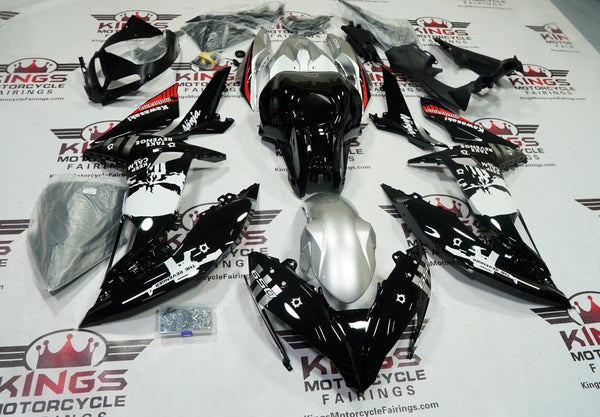 Kawasaki Ninja 650 Fairings (2017-2019) Black, Silver, White Punisher at KingsMotorcycleFairings.com