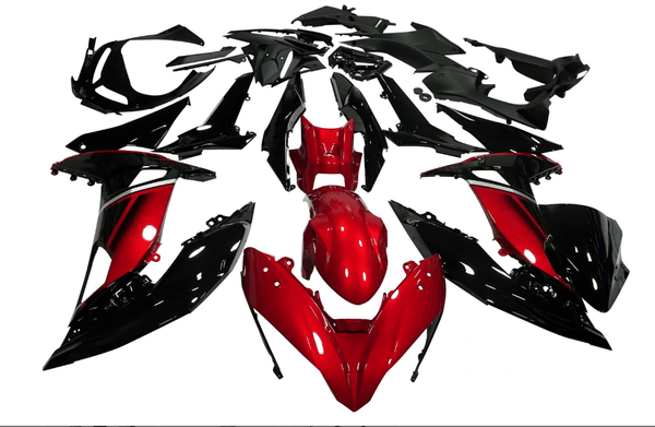 Kawasaki Ninja 650 Fairings (2017-2019) Candy Red, Black at KingsMotorcycleFairings.com