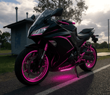 Kawasaki Ninja 650 Fairings (2017-2019) Gloss Black, Pink Stripes at KingsMotorcycleFairings.com