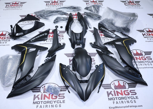Kawasaki Ninja 650 Fairings (2017-2019) Matte Black, Gold, Gray at KingsMotorcycleFairings.com