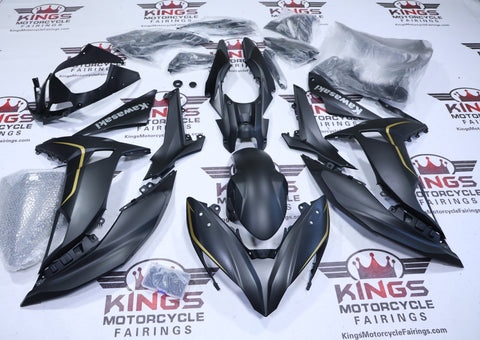 Kawasaki Ninja 650 Fairings (2017-2019) Matte Black, Gold, Gray at KingsMotorcycleFairings.com