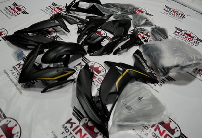 Kawasaki Ninja 650 Fairing Kit (2017-2019) Matte Black, Matte Gold at KingsMotorcycleFairings.com