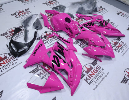 Kawasaki Ninja 650 Fairings (2017-2019) Neon Pink, Black from KingsMotorcycleFairings.com