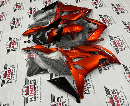 Kawasaki Ninja 650 Fairings (2017-2019) Orange, Black, Stripe from KingsMotorcycleFairings.com
