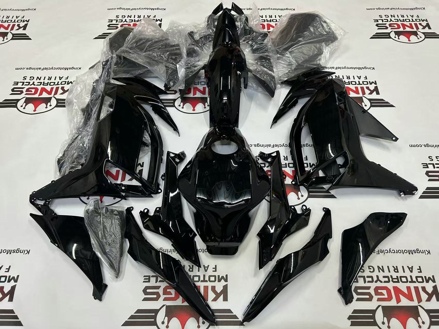 Kawasaki Ninja 650 Fairings (2020-2025) All Black at KingsMotorcycleFairings.com
