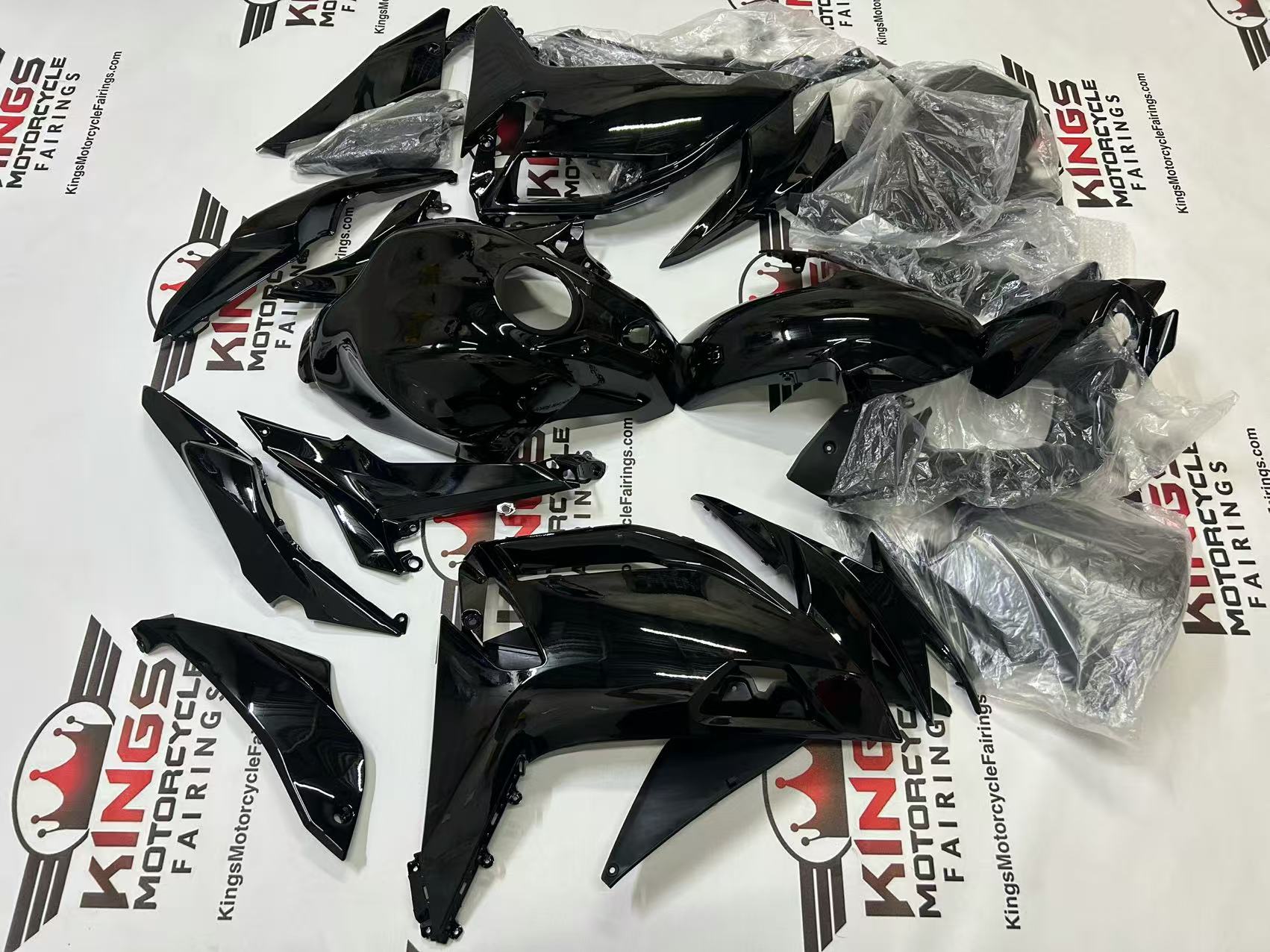 Kawasaki Ninja 650 Fairings (2020-2025) All Black from KingsMotorcycleFairings.com