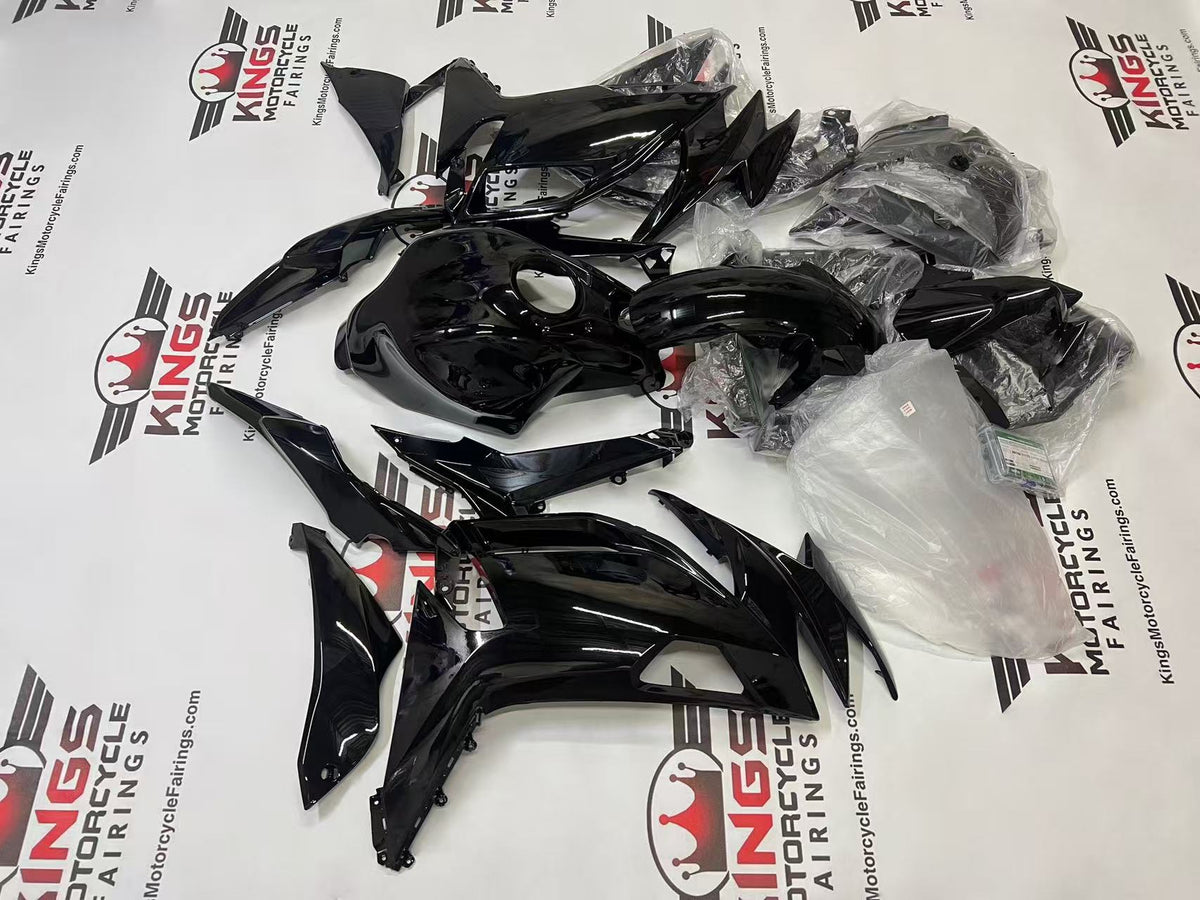 Kawasaki Ninja 650 Fairings (2020-2025) All Gloss Black from KingsMotorcycleFairings.com