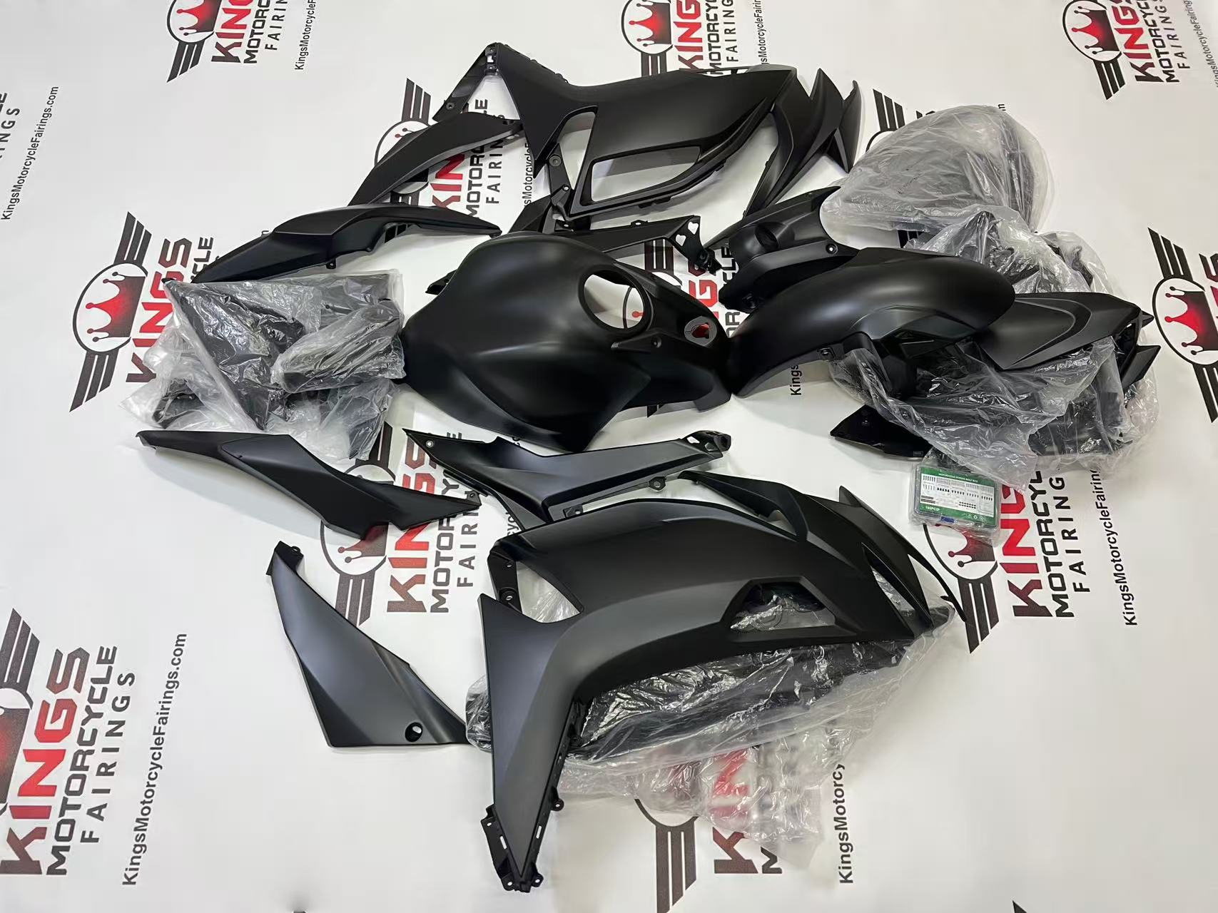 Kawasaki Ninja 650 Fairings (2020-2025) All Matte Black at KingsMotorcycleFairings.com