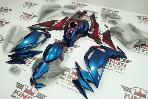 Kawasaki Ninja 650 Fairings (2020-2025) Chameleon Blue, Red at KingsMotorcycleFairings.com