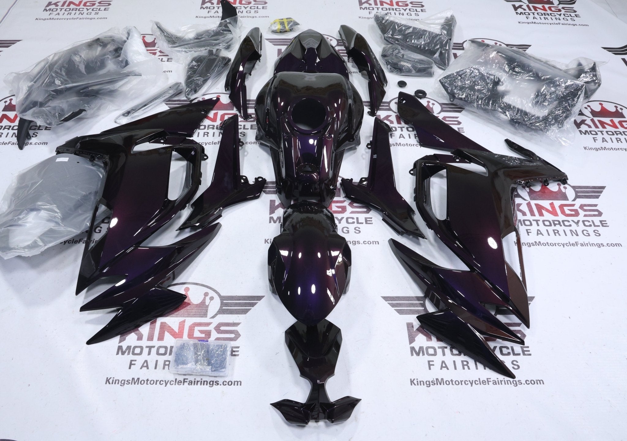 Kawasaki Ninja 650 Dark Purple, Orange Chameleon Fairings