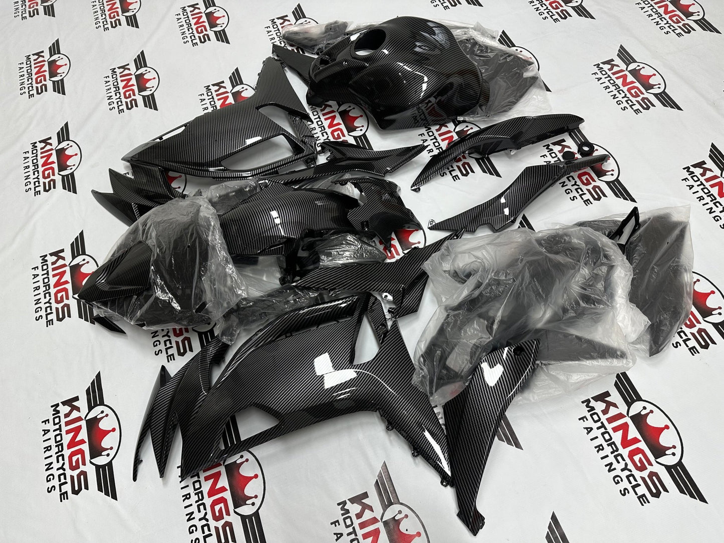 Kawasaki Ninja 650 Fairings (2020-2025) Faux Carbon Fiber at KingsMotorcycleFairings.com