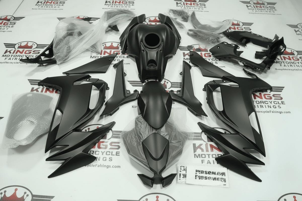 Kawasaki Ninja 650 Fairings (2020-2025) Flat Black from KingsMotorcycleFairings.com