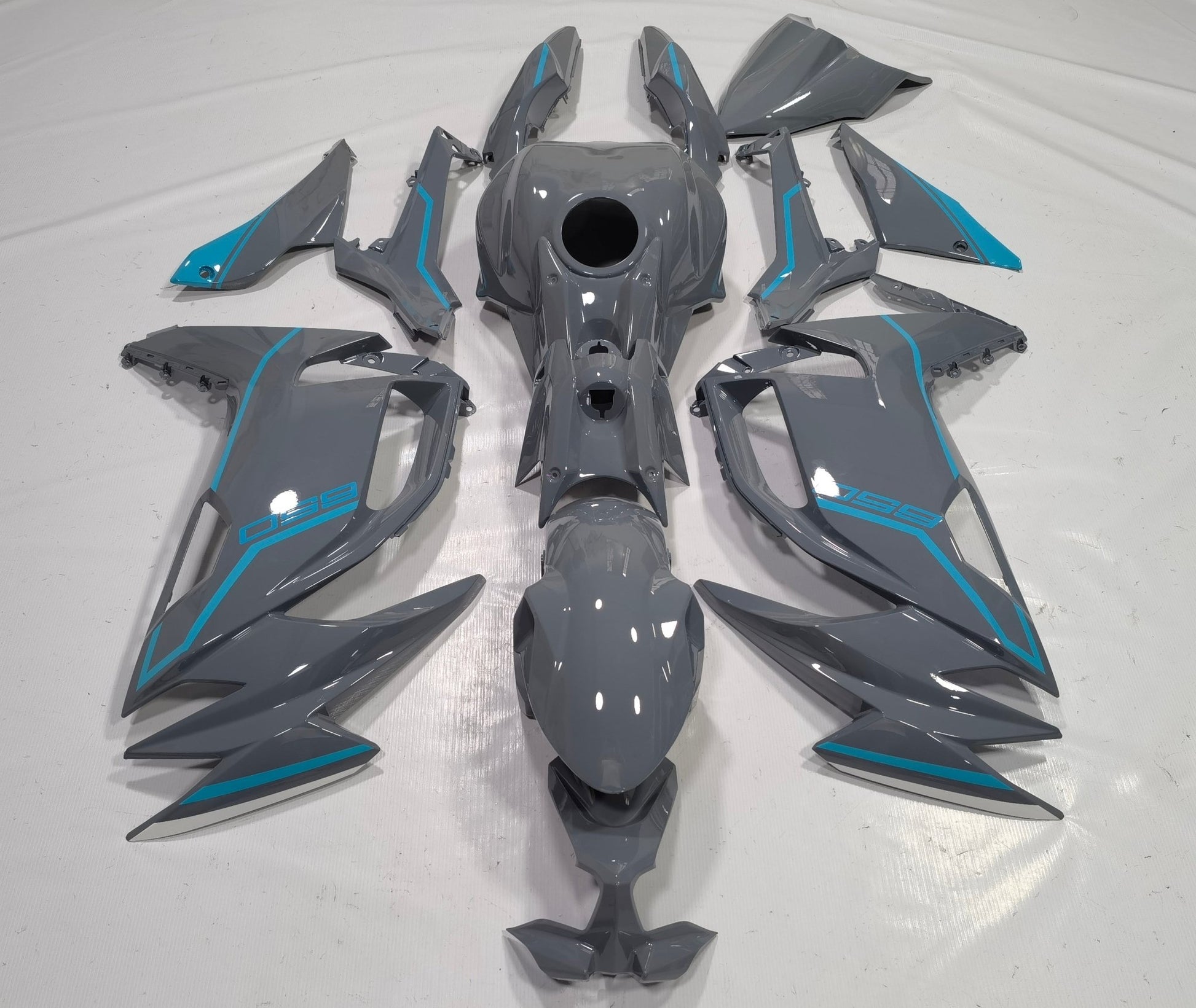 Kawasaki Ninja 650 Fairings (2020-2025) Gray, Blue at KingsMotorcycleFairings.com